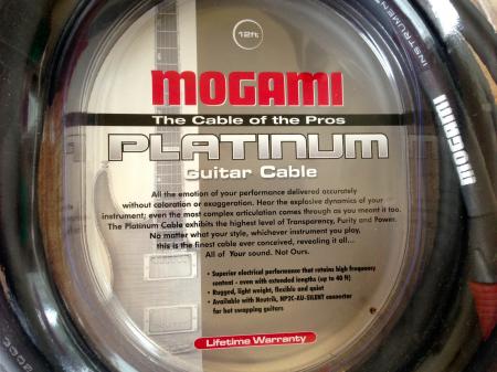 MOGAMI 12' Platinum Guitar Cable With Silent Plug THE BEST
