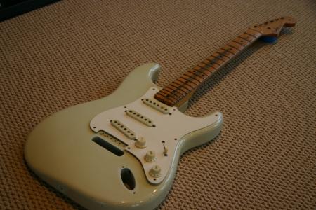 1958 ORIG 2 tone Fender Strat Body Oversprayed Olympic White 38 years ago