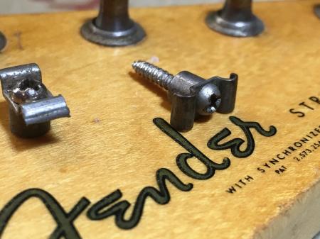  1959 Original Fender Stratocaster String Tree With Metal Spacer & Screw