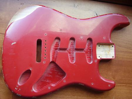 1962 Dakota Red Super Relic NAMM Made C-Shop Fender Strat Body