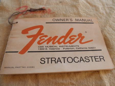1971 Orig Fender Strat Owners Manual