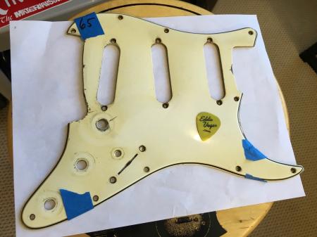 1965 Orig Fender Strat Pickguard With Shield Small Route For Floyd Rose