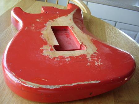 1960 Super Relic Feista Red Fender Strat Body. Made like SRV 59 named Red