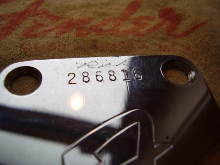 1969 Original Fender Stratocaster Neck Plate