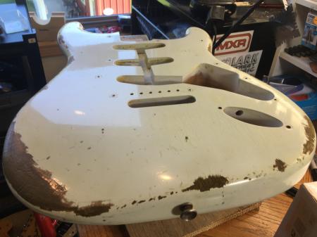 1969 2016 Fender Custom Shop Olympic White Heavy Relic Strat Body