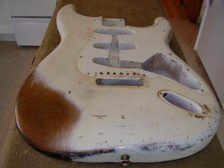 1963 Olympic White 100 percent Orig Fender Strat Body