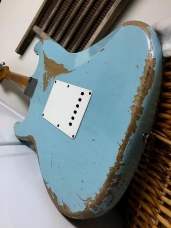 1960 2012 Fender Daphen Blue Nitro Alder Relic Body with Strap Buttons