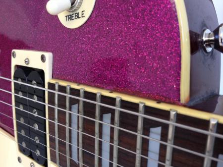 Tony Palacios Of The Band Guardain Gibson Made Epiphone Purple Sparkle Les Paul