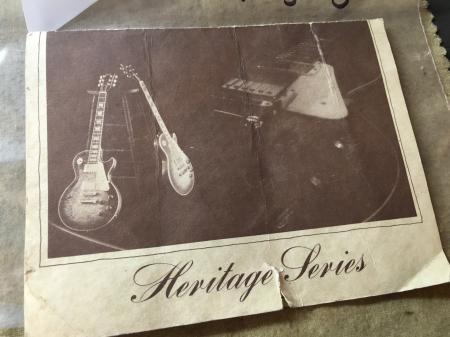 1982 Orig Heritage Series Gibson Les Paul Hang Tag