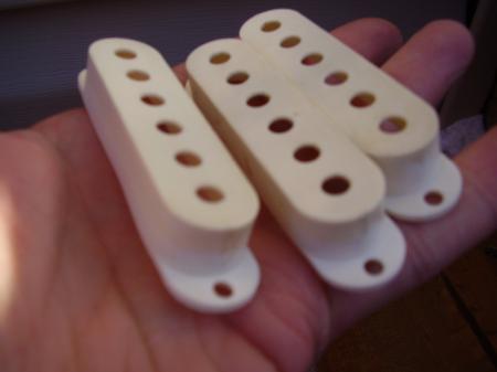 1957 ORIG FENDER STRATOCASTER PICKUP COVERS NICE AND WHITE