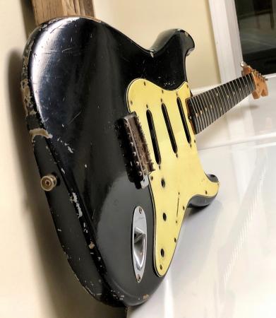 1960 Orig Fender Black Stratocaster Old Nitro Player Grade 40 Year Refin
