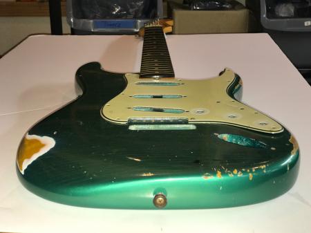 1963 Orig Fender Strat Body Sherwood Green Metallic Nitro Finish