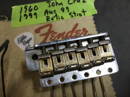 1960 Cunetto John Cruz 1999 Fender Custom Shop Relic Strat Bridge