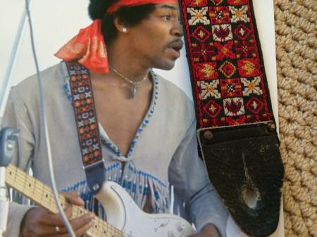 Jimi Hendrix 1969 Woodstock Ace Guitar Strap with Picture Of Jimi