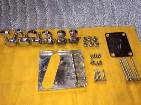 1969 Orig MAY 69 Bridge Tuners Neck Plate for Fender Telecaster