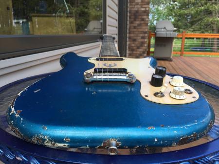 1964 Orig Epiphone  Olympic Double Pacific Blue Blues Player Wear!